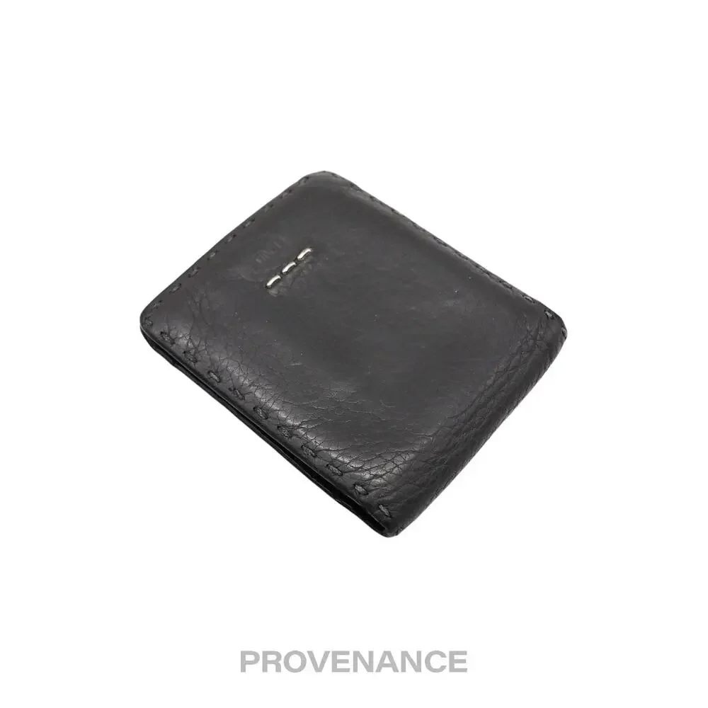 🔴 Fendi Selleria Bifold Wallet - Grey Roman Leather